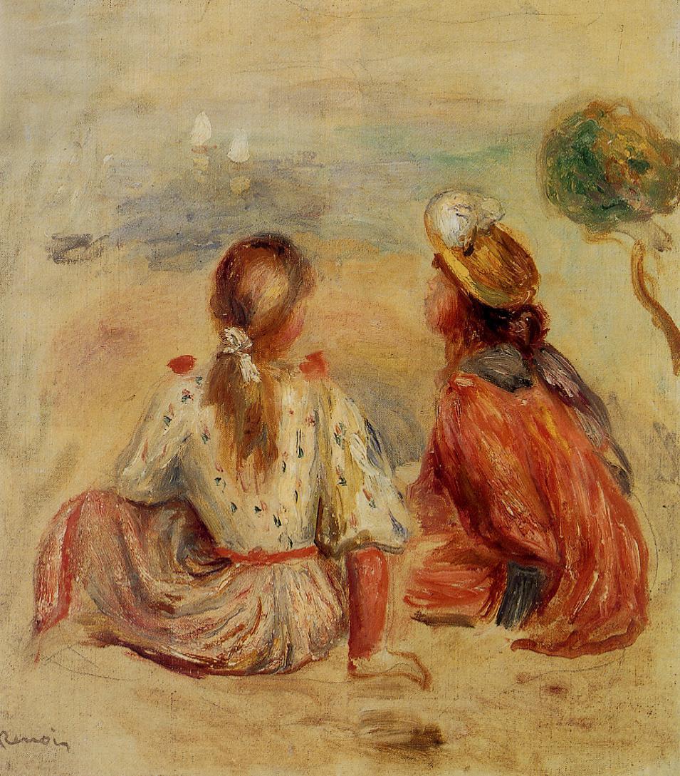 Young girls on the beach 1898